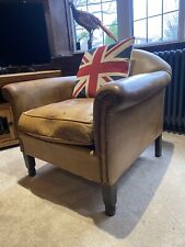 Vintage Tan Dutch Leather Armchair CAN DELIVER 