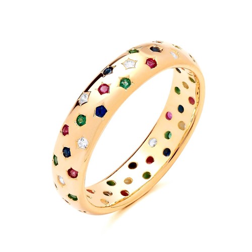 9ct gold silver - silver, emerald
