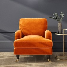 Orange Velvet Armchair with