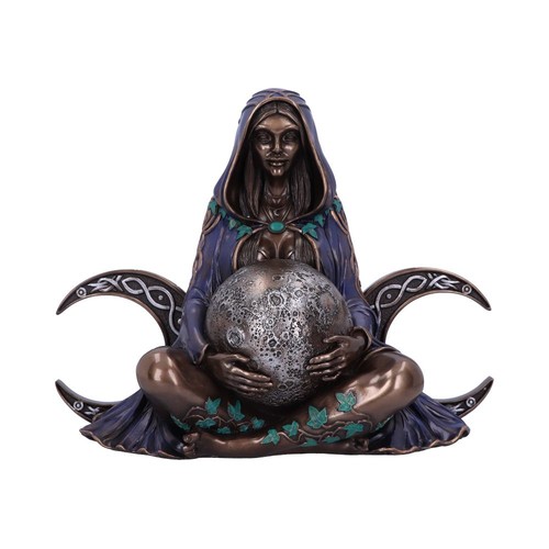 Triple moon goddess art statue - moon,