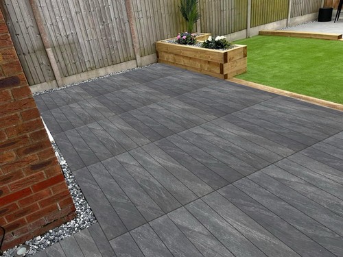 Grey porcelain paving
