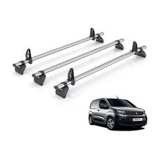 Peugeot Partner Roof Rack 2018+ Standard Wheelbase, Barn Doors 3 Bars, Loadstops