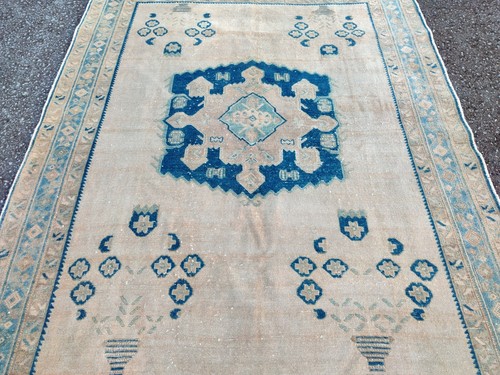 Navy antique rug - rug, 5x7,