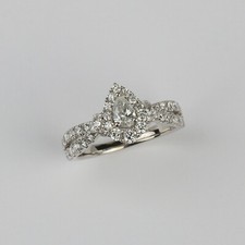 Stunning 10k White Gold, 1.29 Carat Diamond Women's Engagement Ring Size 6.75