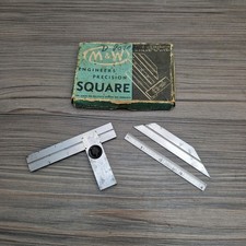 Vintage Moore & Wright 4" Engineers Precision Adjustable Try Square 416 in Box