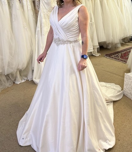 Pale champagne satin wedding - pale,