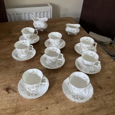 ROYAL ALBERT Vintage HAWORTH 18 Piece Bone China Coffee/Tea Cups & Saucer Set