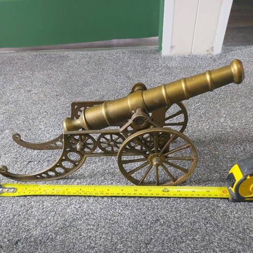 Antique brass cannon - antique,