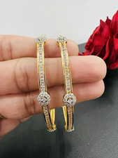 Indian Pakistani 22 ct gold plated high quality zirconia bangles size 2.8