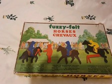 Vintage Fuzzy-Felt Horses