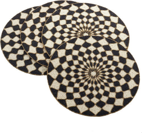 Beaded design placemat set - beaded, (set