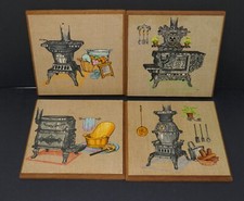 Antique Wood Burning Stove Plaques Kitchen Decor