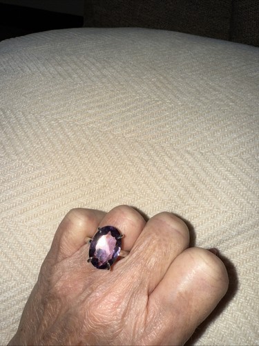 Vintage large amethyst ring6 - large, ring6.5