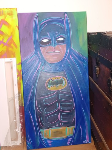 Neon batman painting - neon,