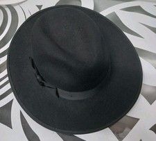 Christy’s Of London 100% Wool  felt Black Fedora Trilby - 57 .uk 7 new 
