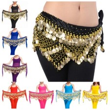 Belly Dance Hip Scarf Fancy Waist Belt Velvet Wrap Skirt Tribal Dancing Costume