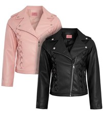 Girls Biker Jacket Faux