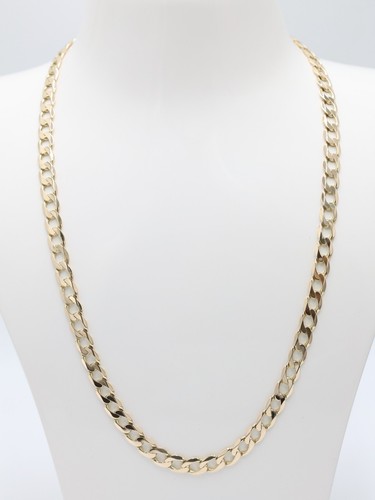 Gold curb link chain 9ct - curb, solid
