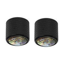 Guitar Knobs Bass 2Pcs Abalone Top Dome Knobs Replace for Telecaster Bass Black