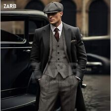 Men's 3-Piece Tweed Suit - Vintage Peaky Blinders Style - Custom Tailored Suit