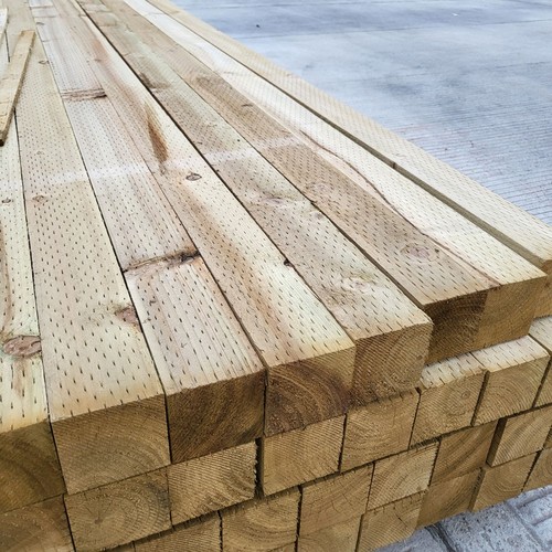 Incised timber fence - fence, post