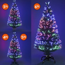 Fibre Optic Christmas Tree Xmas LED Lights Pre Lit Green Color Changing 3ft-6ft