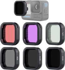 6-Pack ND/Snorkel Filter Set for GoPro 13, Accessories Kit for GoPro Hero 13 Bla