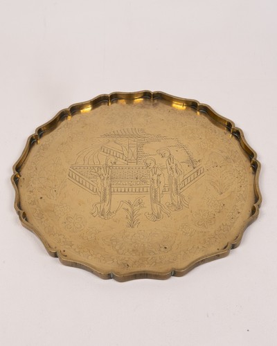 Vintage etched brass - vintage, scalloped