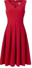 PHASE EIGHT 50s Style Cherry Red Fit & Flare Pintuck Dress |  Size 16 | BNWT