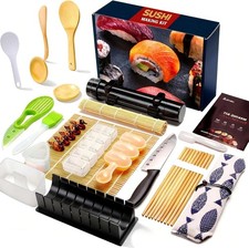 Sushi Making Kit, 28 in 1 Sushi Roller Maker Kit with Bamboo Mats, Sushi Bazook