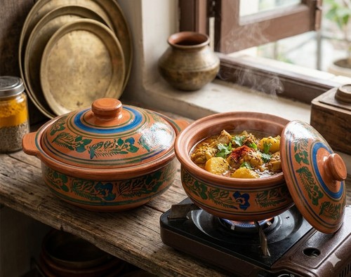 Clay cooking pot - clay,