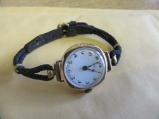 VINTAGE 9CT GOLD WATCH BUREN MECHANICAL, LEATHER STRAP