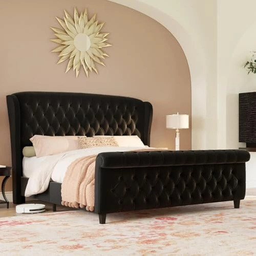 Winged 4ft6 sleigh bed - 4ft6, frame