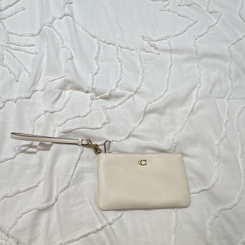 Coach cream wristlet - cream, with
