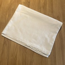 Vintage White Cotton Tablecloth Large Perfect Condition 66x50” floral pattern