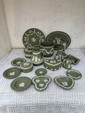 WEDGWOOD WHITE ON SAGE GREEN