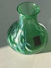Small Boxed Langham Glass Vase in green and white
