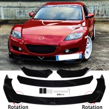 For Mazda RX-8 MX-5 RF Gloss Black Front Bumper Spoiler Lip Splitter Body Kit
