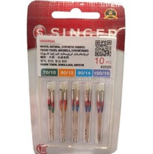 10 GENUINE SINGER SEWING MACHINE STANDARD NEEDLES MIXED SIZES 66k 99k 185k 201k