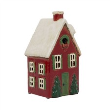 Red Ceramic Christmas House