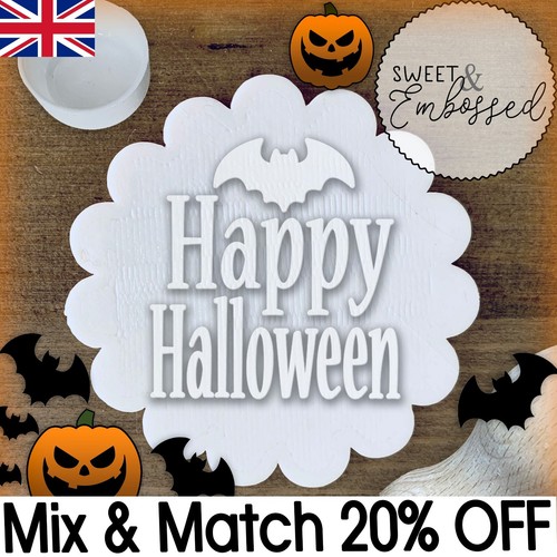 Happy halloween cookie stamp - happy,