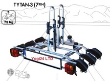 Super Deal ! Titan 3 Bike Rack Cycle Carrier on Tow bar 7pin (75kg capacity)