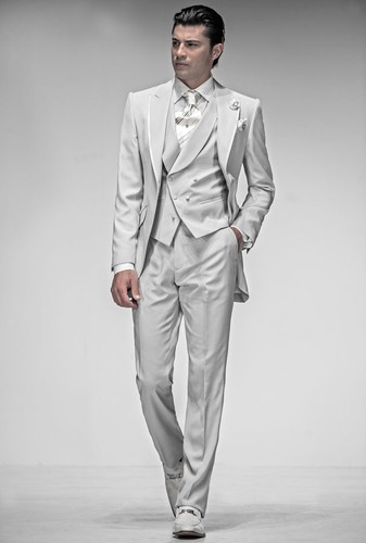 Fashion white 3pcs groom - fashion,
