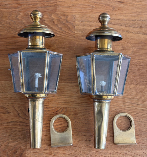 Pair brass carriage coach - brass,