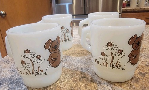 Set milk glass anchor - 4,
