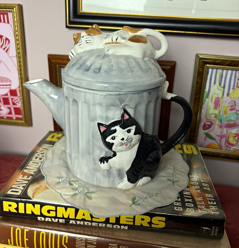 Grey ceramic cat - grey,