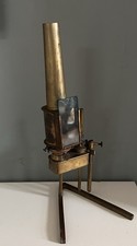 Unusual Antique Brass Travelling Microscope Oil Lamp. Circa 1890.