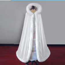 Womens faux Fur Trim Cloak