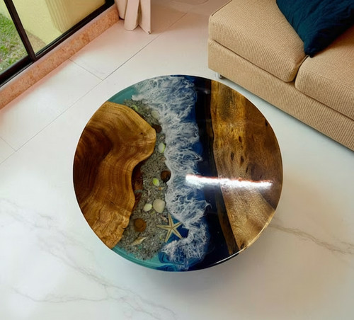 Round epoxy table - 15",