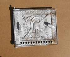 Antique cast iron door with frame for wood burning stove